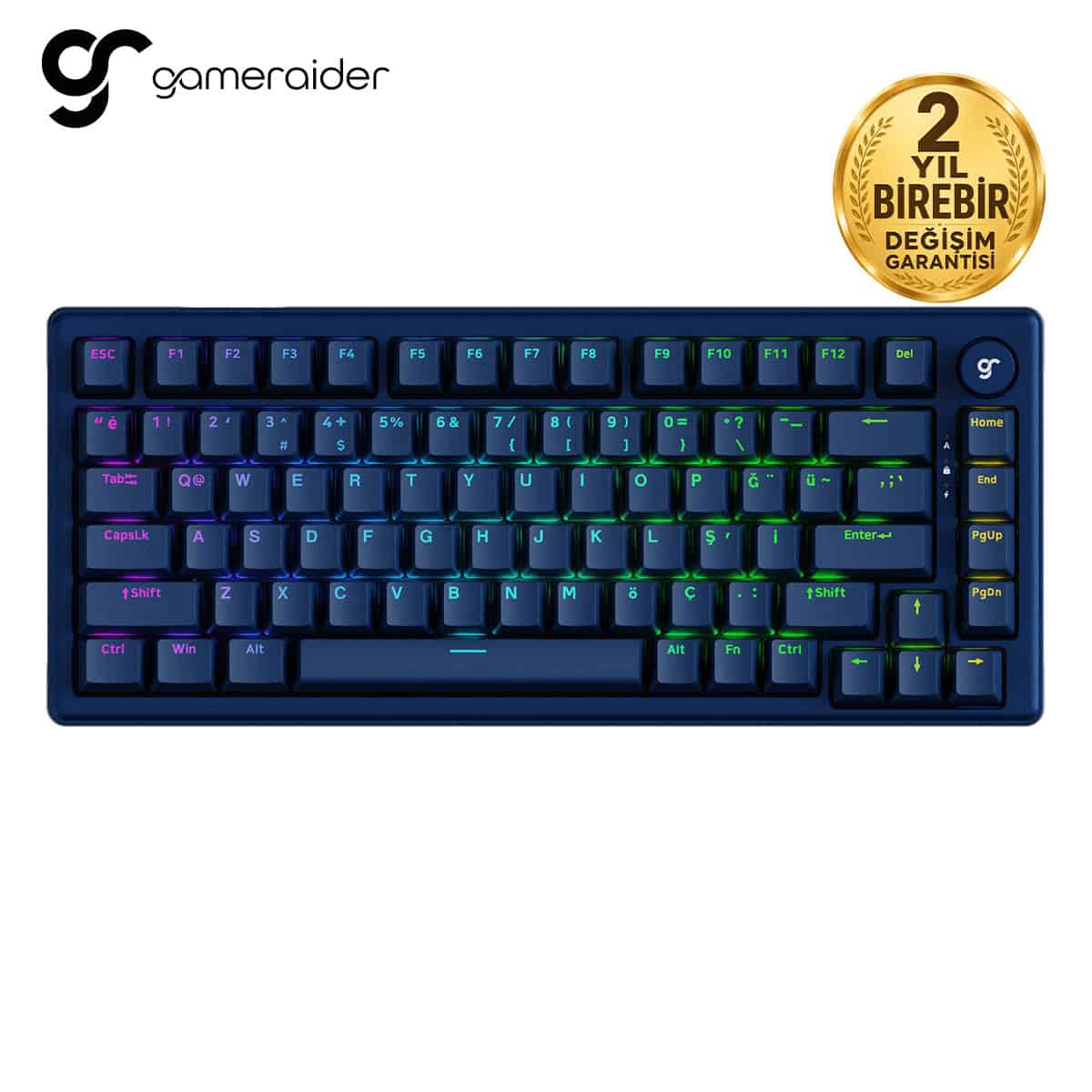 gameraider-k1-he-dark-blue-keychron-ultra-fast-lime-manyetik-switch-8k-hz-turkce-kablolu-gaming-klavye-2-yil-birebir-degisim-garantili-y1 Yüksek performanslı gaming klavye, RGB aydınlatmalı, dayanıklı ve ergonomik tasarım