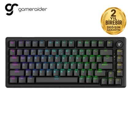 Yüksek performanslı gaming klavye, RGB aydınlatmalı, dayanıklı ve ergonomik tasarım, Gameraider mark.