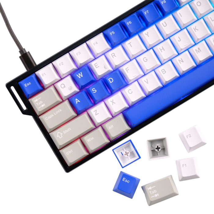 GameRaider Cherry Double Shot PBT (Full Set) Mavi Türkçe Keycap Set - Görsel 5