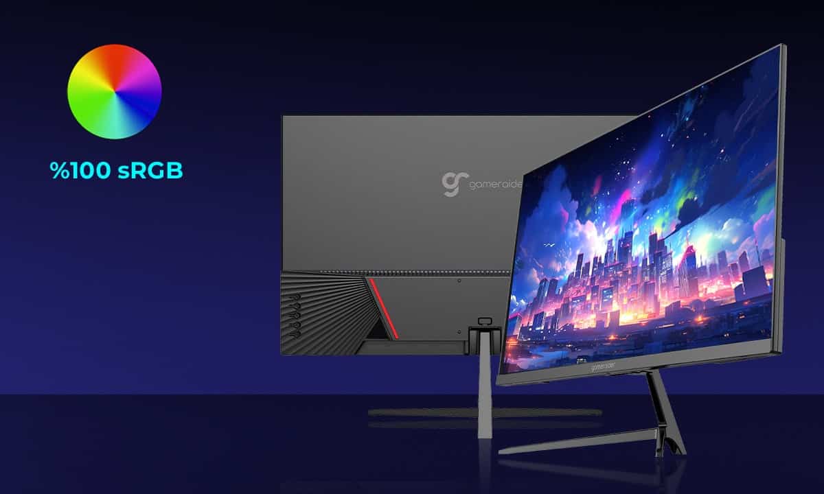 Yüksek çözünürlüklü gaming monitör, renkli ekran ve modern tasarım, oyun ve grafik çalışmaları için.