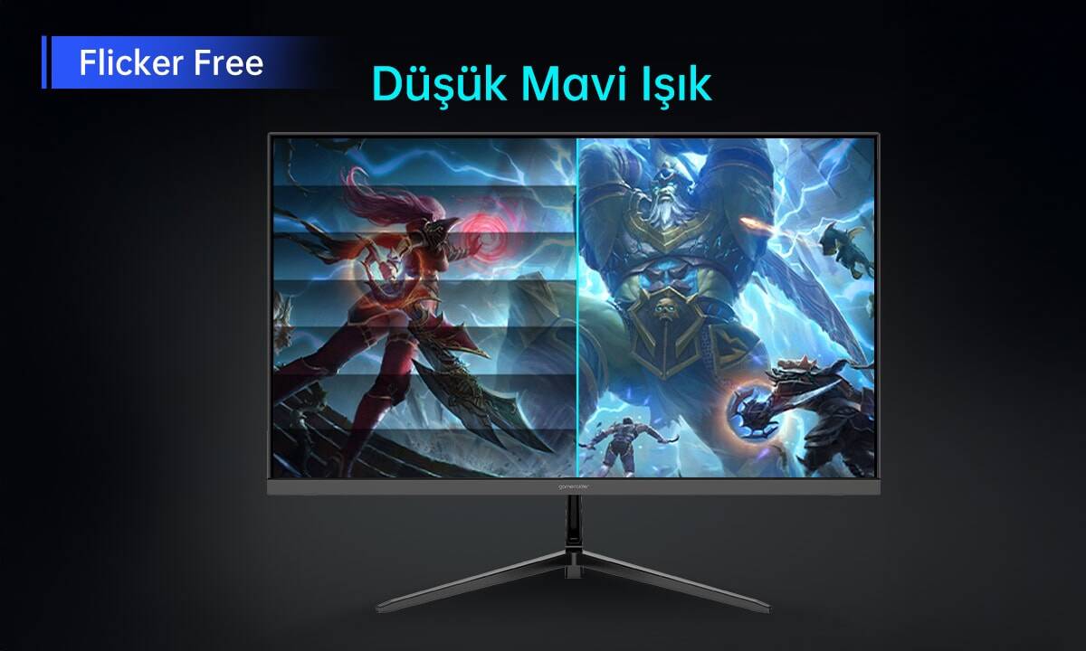 Düşük Mavi Işık ile Flicker Free Gaming Monitör, yüksek performans ve göz konforu sağlar.
