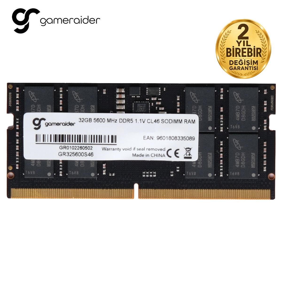 gameraider-32gb1x32gb-5600mhz-cl46-ddr5-bulk-notebook-ram-gr325600s46-2-yil-birebir-degisim-garantili-y1 GameRaider 32GB DDR5 SODIMM - Görsel 1